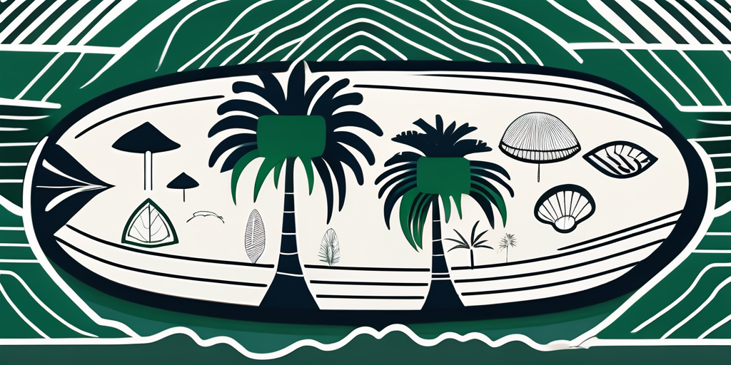 The serene huntington beach with distinctive elements like surfboards