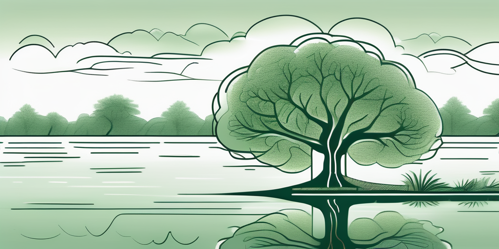 A serene and peaceful riverside setting