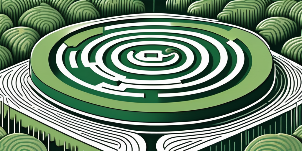 A serene landscape with a brain-shaped maze in the center to symbolize the cognitive behavioral therapy process in torrance