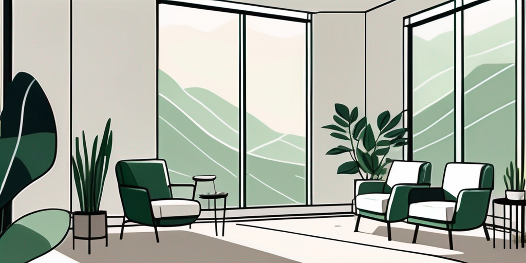 A serene therapy office with comfortable chairs