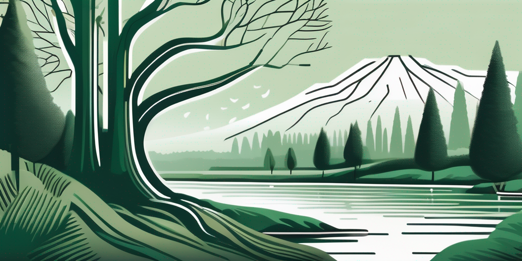 A serene landscape featuring fresno's iconic landmarks