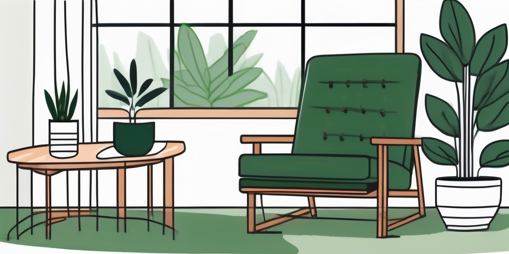 A serene therapy room with a comfortable chair