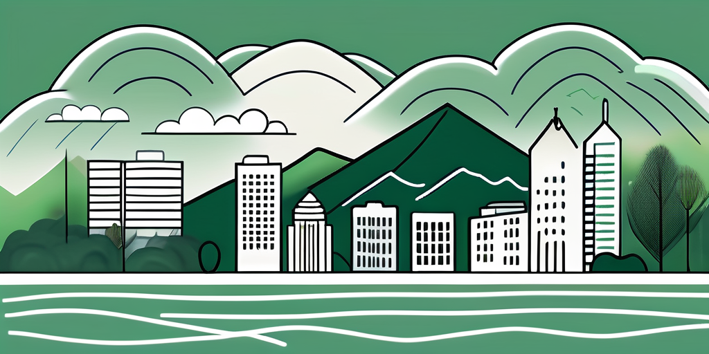 A serene salt lake city skyline with elements symbolizing tranquility