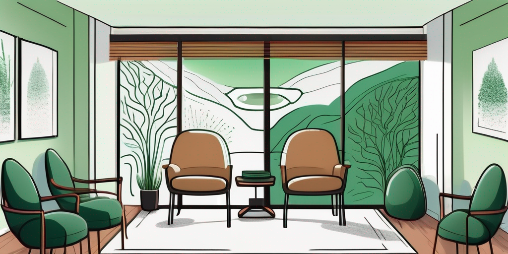 A serene therapy room with comfortable chairs